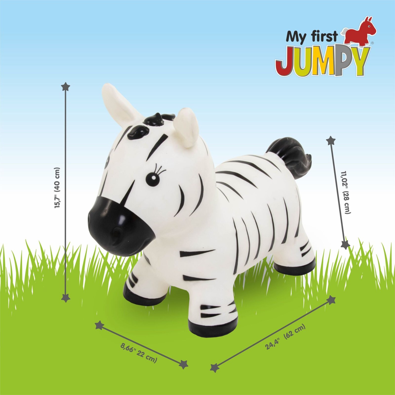 Lēkajamā bumba - JUMPY – Zebra - Image 3