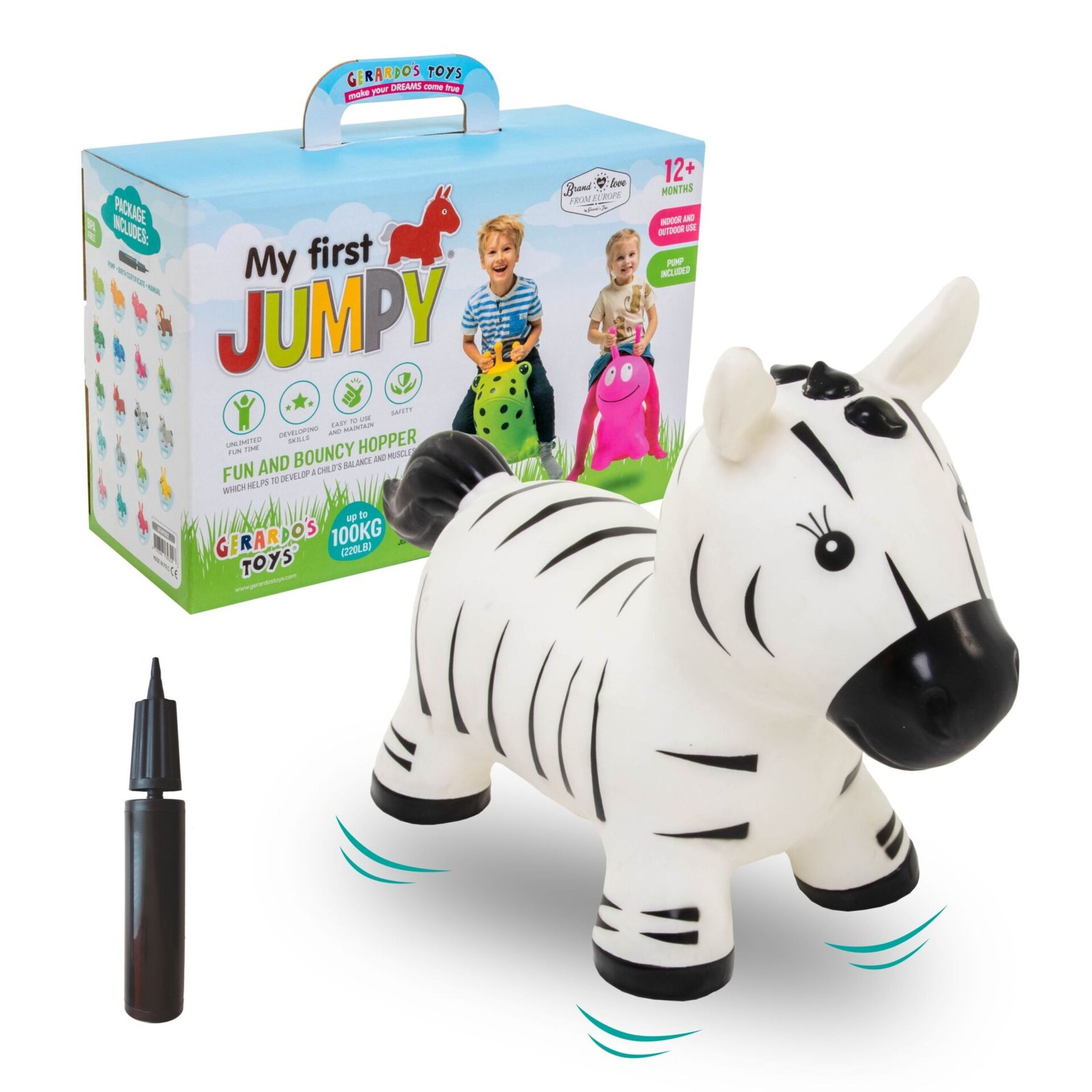 Lēkajamā bumba - JUMPY – Zebra - Image 4