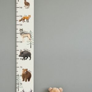 Papīra auguma mērītājs bērniem- meža dzīvnieki