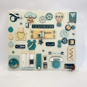 Liels aktivitāšu dēlis bērniem (60×70 cm)